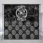 Lofaris Black Sliver Repeat Custom 30th Birthday Backdrop